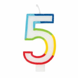 Casey 7cm Multicolor Numerical Birthday Candle Nr.5 Retail