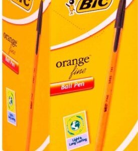 BIC Orange Fine Point Black Ballpoint Pens