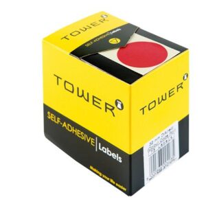 Tower Round 250 Red Dot Roll Labels