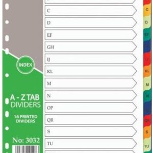 Treeline Pvc Index Divider Tab A