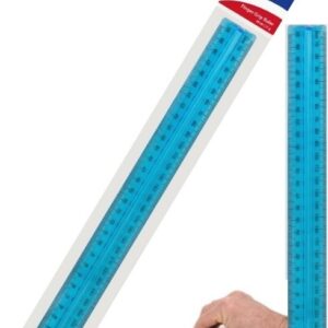 Marlin 30cm Finger Grip Ruler Clear Blue
