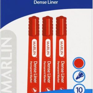 Marlin Dense Permanent Markers 10&apos;s Red