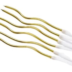 Casey Curvy Twisted Gold Party Candles x6 candles Retail