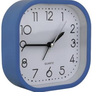 Casey Bedside Square Alarm Clock 12cm Blue - Image 1