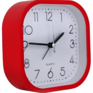 Casey Bedside Square Alarm Clock 12cm Red - Image 1