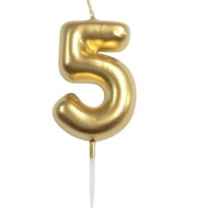 Casey 10cm Gold Numerical Birthday Candle Nr.5 Retail