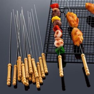 Casey 12-Piece Stainless Steel BBQ Kebab Skewers 30cm Length - Image 1