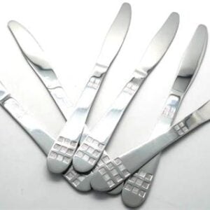Casey Catering 6 Piece Stainless Steel Dinner Knives Set Square Design - Image 1