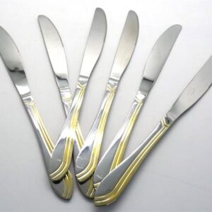 Casey Catering 6 Piece Stainless Steel Dinner Knives Set Gold - Image 1