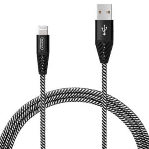 Ezra USB-A to iPhone 3A 1 Meter Fast Charging Black Braided Cable - Image 1