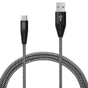 Ezra USB-A to USB Type-C 3A 1 Meter Fast Charging Black Braided Cable - Image 1
