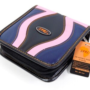 Jarl 40pcs Cd Wallet Pink Black & Blue