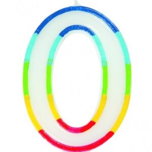 Casey 7cm Multicolor Numerical Birthday Candle Nr.0 Retail
