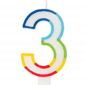 Casey 7cm Multicolor Numerical Birthday Candle Nr.3 Retail