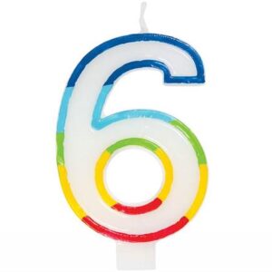 Casey 7cm Multicolor Numerical Birthday Candle Nr.6 - Image 1