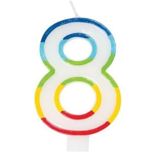 Casey 7cm Multicolor Numerical Birthday Candle Nr.8 - Image 1