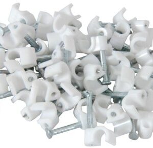 Noble Round Cable Clips 10mm White 100 Pieces per pack
