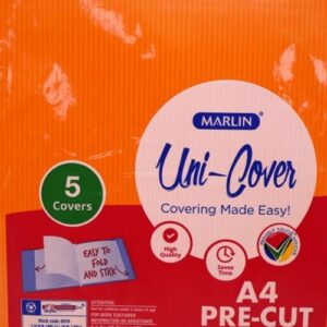 Marlin Kids Precut A4 Orange Kraft Paper Book cover 5 pack