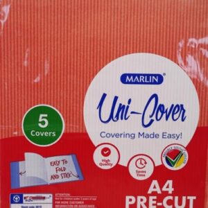 Marlin Kids Precut A4 Red Book Kraft Paper Cover 5 pack