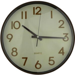 Casey Wall Clock Woodgrain outer rim with Beige details