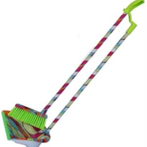 Totally Long Dust Pan Broom Set Rainbow Design Retail Box