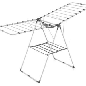 Totally Foldable Clothes Dryer Large Silver With Black