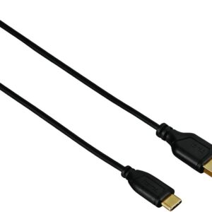 Hama USB-C Cable Flexi-Slim Black USB2.0 0.75m
