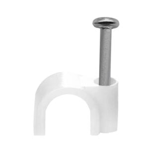 6mm Cable Clips 100 Pack White - Image 1