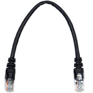 Linkbasic 22cm UTP Cat5e Flylead Black - Image 1