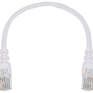 Linkbasic 22cm UTP Cat5e Flylead White - Image 1