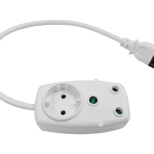 Multi Plug 1x16A 1x5A 0.5m IEC Cord White - Image 1