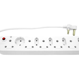 Multi Plug 5x16A 5x5A 0.5m Cord White - Image 1