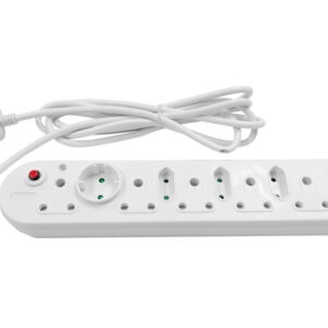 Multi Plug 5x16A 5x5A 3m Cord White - Image 1