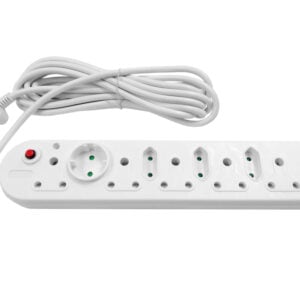 Multi Plug 5x16A 5x5A 5m Cord White - Image 1