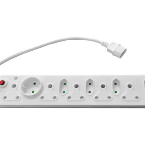 Multi Plug 5x16A 5x5A 0.5m IEC Cord White - Image 1