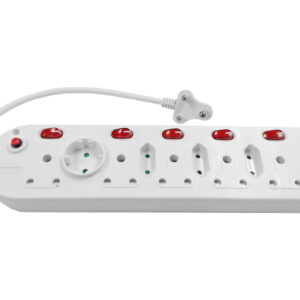 Multi Plug 5x16A 5x5A 0.5m Cord Switched White - Image 1