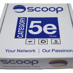 Scoop 100m Box Cat5e CCA White UTP Cable - Image 1
