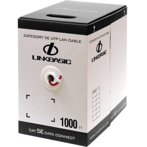 Linkbasic 305m Box Cat5e Solid Red UTP Cable - Image 1