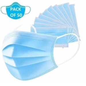 Casey 3 Ply Disposable Face Mask with Earloop 50 Per Pack blue - Image 1