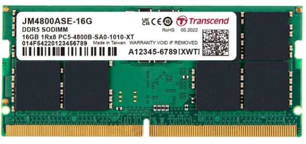 Transcend JetRam 16GB DDR5-4800MHz SO-Dimm Memory