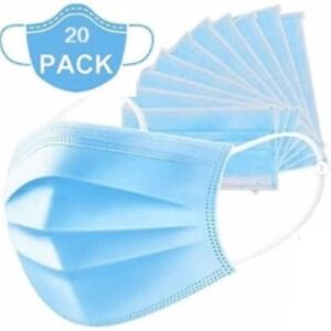 Casey 3 Ply Disposable Face Mask with Earloop 20 Per Pack blue - Image 1