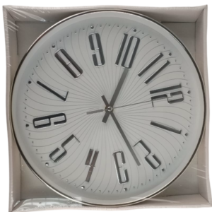 Casey Wall Clock Silver Outer Rim With Silver Details And