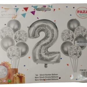 Casey 13pc Silver and White Balloon Set Nr 2 - Image 1