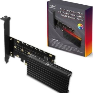 Vantec 1x M.2 NVMe SSD PCIe X4 Adapter with ARGB