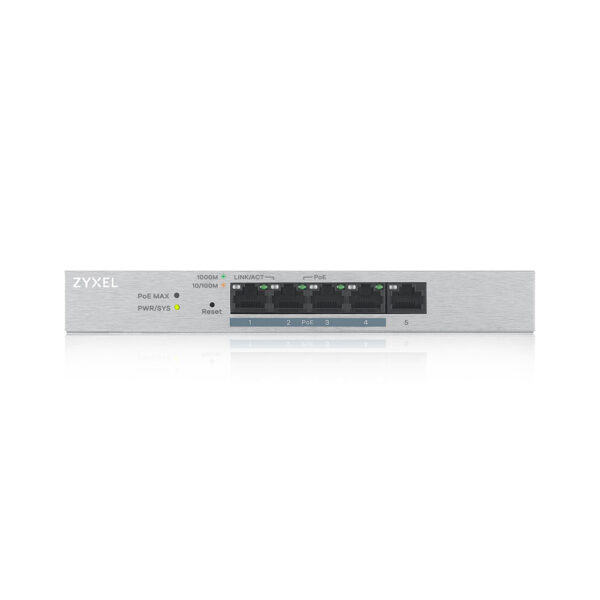 Zyxel GS1200-5HPv2 Switch 5 Port Gigabit, 4 PoE, Web Managed