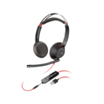 Poly Blackwire 3320 Stereo Microsoft Teams Certified USB-C Headset +USB-C/A Adapter