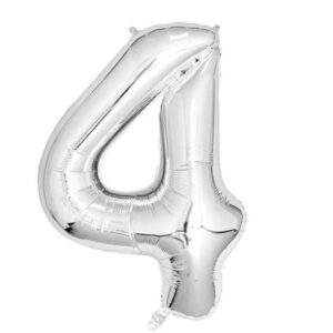 Casey 102cm Silver Balloon Number 4 - Image 1