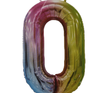 Casey 102cm Rainbow Balloon Number 0 - Image 1