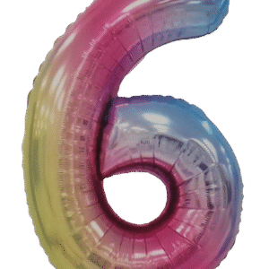 Casey 102cm Rainbow Balloon Number 6 - Image 1