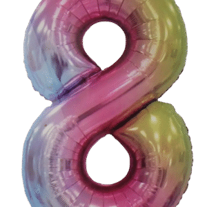 Casey 102cm Rainbow Balloon Number 8 - Image 1